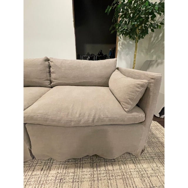 Contemporary Sixpenny Home Linen Corner Sectional Chairish