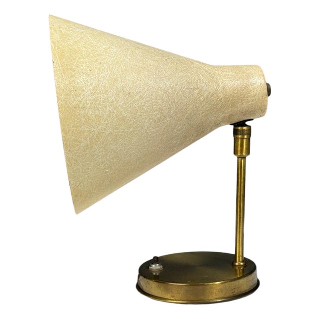 American Modern, Table Lamp, Fiberglass, Brass, Usa, 1960s For Sale