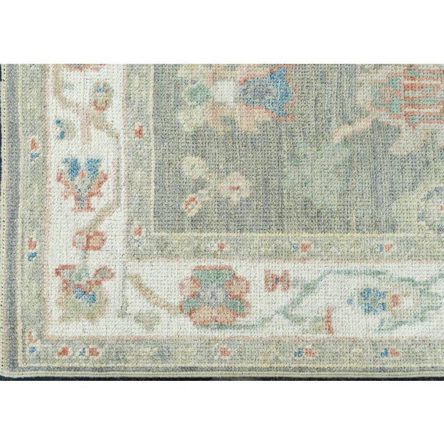 Turkish Oushak Runner Rug 2'9" x 12'5" #17778 For Sale In Houston - Image 6 of 8