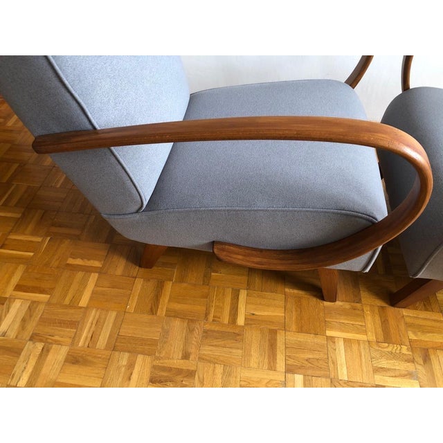 Wood Set of Armchairs attributed to Jendrich Halabala for Up Závody, Former Czechoslovakia, 1950s For Sale - Image 7 of 11