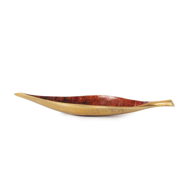Sharma Crimson Gold Shallow Leaf Bowl- Small For Sale - Image 9 of 11