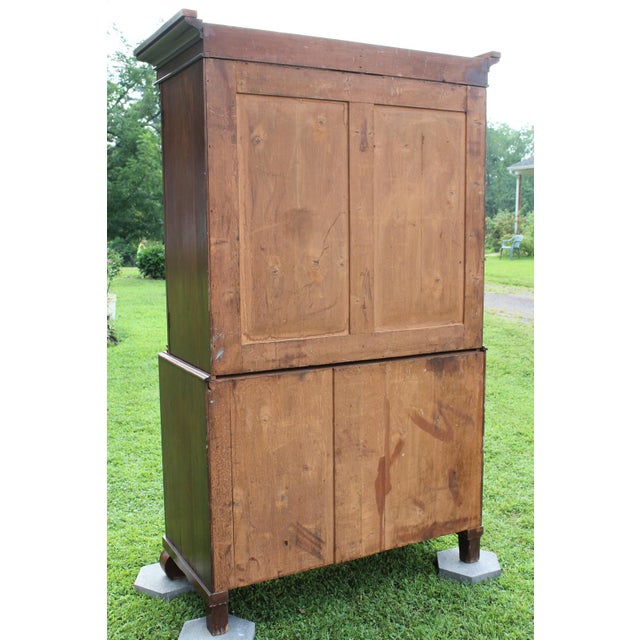 Antique Empire Linen Press Crafted by W. A. Willcocks of Guernsey For Sale - Image 16 of 18