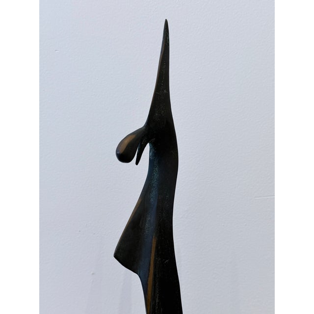 Brazilian Mid-Century Modern Abstract Dancer Bronze Sculpture on Granite Base For Sale - Image 10 of 13