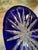 1960s German Cut to Clear Cobalt Oval Starburst Vase For Sale - Image 12 of 12