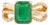 Octagon Cut Split Diamond Band Emerald Ring in 14k Gold Size 6 For Sale