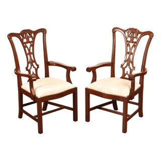 Scarborough House Chippendale Style Pair Of Mahogany Armchairs For Sale