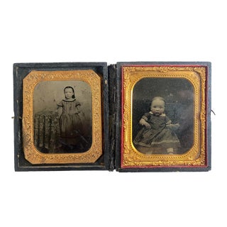 Antique Daguerreotype - Two Children For Sale