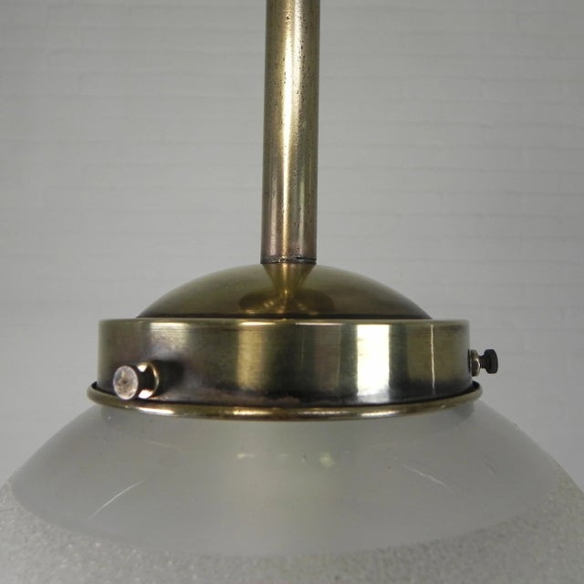 Gold Art Deco Pendant Lamp with 12-Sided Glass Ball, 1930s For Sale - Image 8 of 15