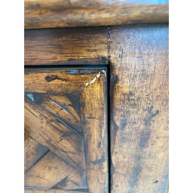 Scarborough House by Maitland-Smith Attributed Bedside Table With Basketweave Pattern For Sale In Indianapolis - Image 6 of 9