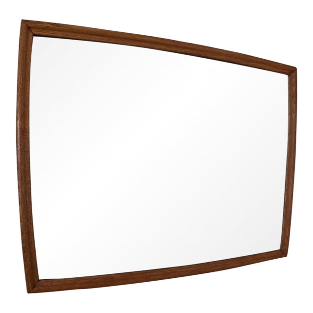 Mid Century Modern Emphasis Collection Walnut Framed Mirror by Broyhill For Sale