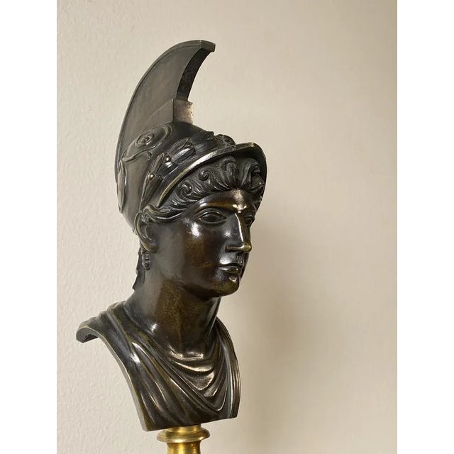 Wood 19th Century Bronze Busts on Mahogany Bases, Set of 2 For Sale - Image 7 of 9