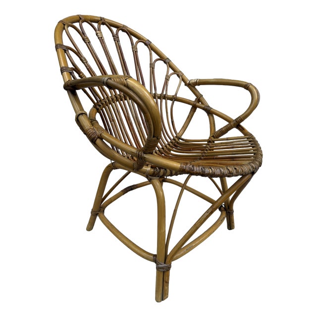 Vintage Rattan Armchairs, 1960s, Set of 2 For Sale