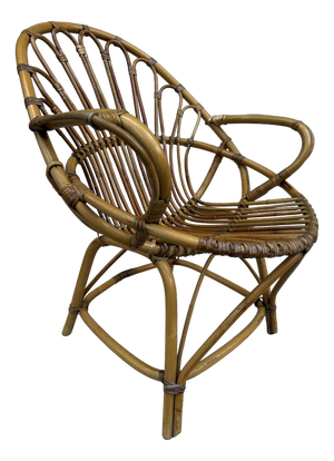 Vintage Rattan Armchairs, 1960s, Set of 2