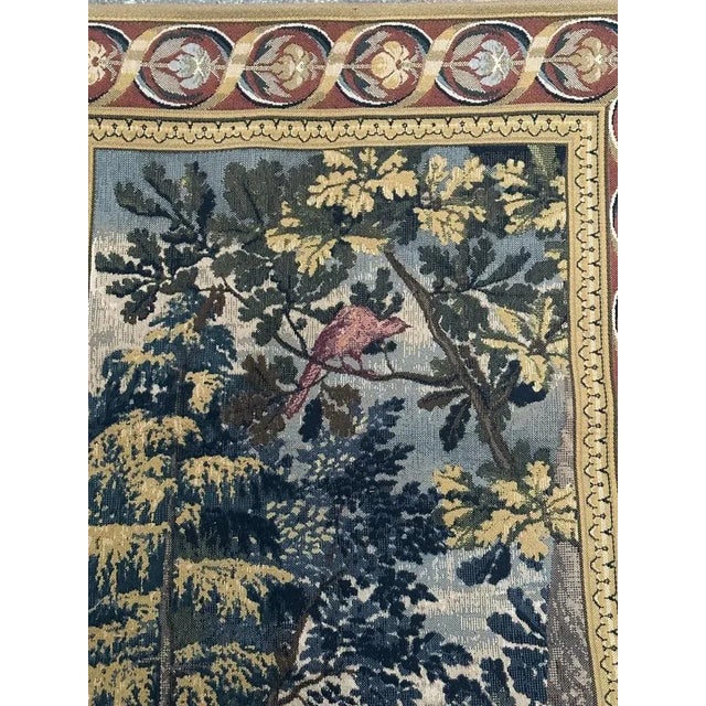 Textile Vintage Aubusson French Tapestry, 1980s For Sale - Image 7 of 12