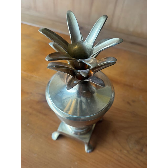 Mid 20th Century Mid Century Brass Pineapple Urn For Sale - Image 5 of 6