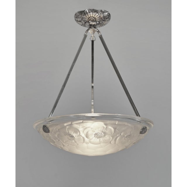 French Art Deco Pendant Light by Jamain & Degue 1930 France For Sale - Image 6 of 13