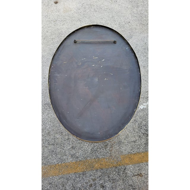 Vintage Oval Mirror 1960s For Sale - Image 4 of 6