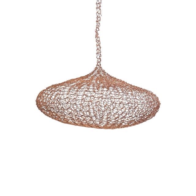 Abstract Handmade Copper Wire Sculpture Inspired by the Hand Woven Wire Techniques of Ruth Asawa #9 For Sale - Image 3 of 3