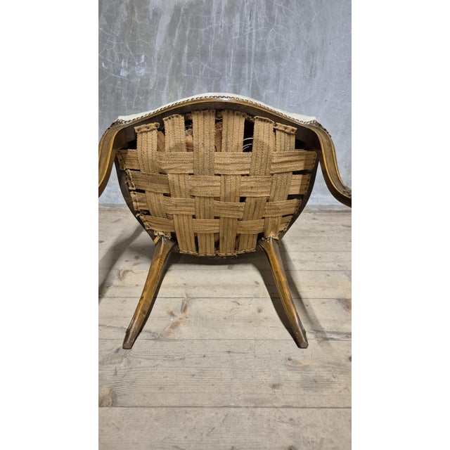 Vintage Louis XV Style Carved Armchair with Floral Upholstery, France, 1740s For Sale - Image 16 of 18