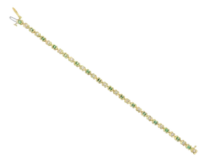 2 CT. Emerald Diamond Tennis Bracelet 14k Yellow Gold