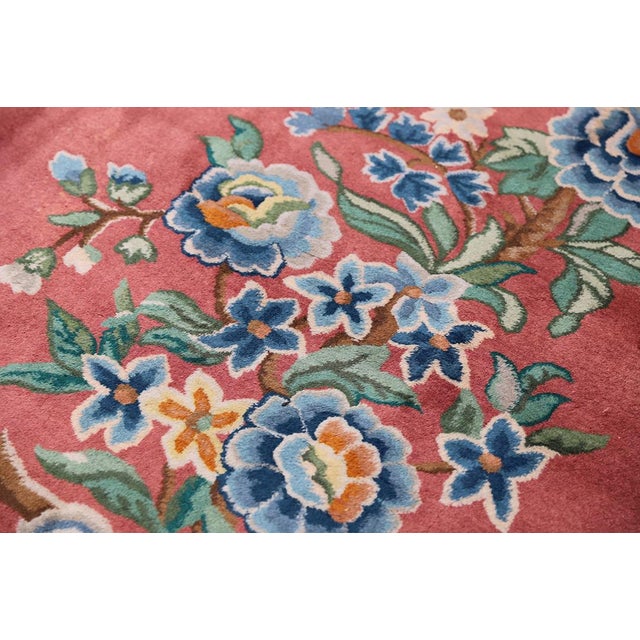 9'x12 Vintage Chinese Art Deco Rug | Terra-Cotta Red Wool Rug For Sale In Los Angeles - Image 6 of 9
