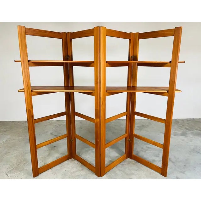 Wood Danish Modern Freestanding Teak Bookcase Shelving Etagere or Wall Unit For Sale - Image 7 of 9