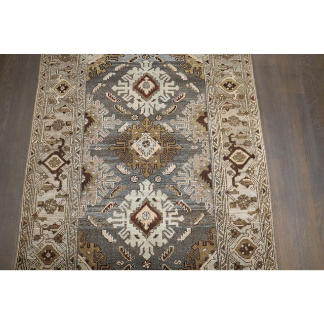 Gray Persian Malayer Small Antique Runner rug no. j5182 For Sale - Image 8 of 11
