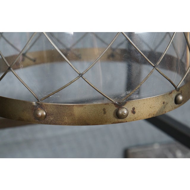 Gray Vintage Karlin Industrial Nested Cage Glass Bell Pendant Light For Sale - Image 8 of 11