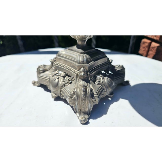 Brown Antique Oil Lamp from L.R.Apollon, 1800s For Sale - Image 8 of 11