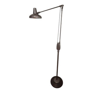 Mid 20th Century Dazor Industrial Floating Fixture Articulating Arm Floor Lamp For Sale
