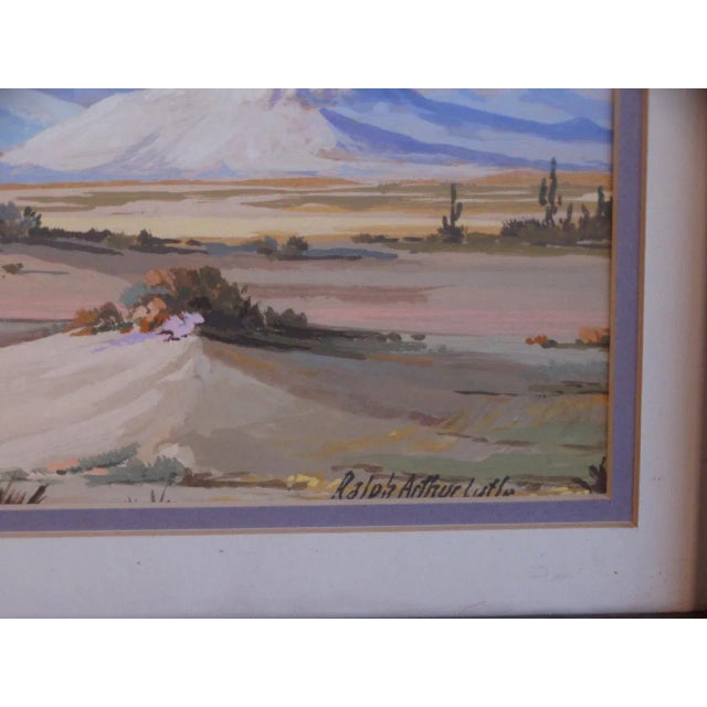 Figurative Mid 20th Century "Desert Buttes" Gouache Painting on Board by Ralph Arthur Lytle, Framed For Sale - Image 3 of 5