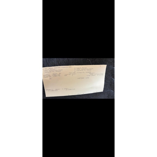 Thayer Coggin Thayer Coggin Labelled Wood Modern Lounge Chair Clean Fabric For Sale - Image 4 of 4