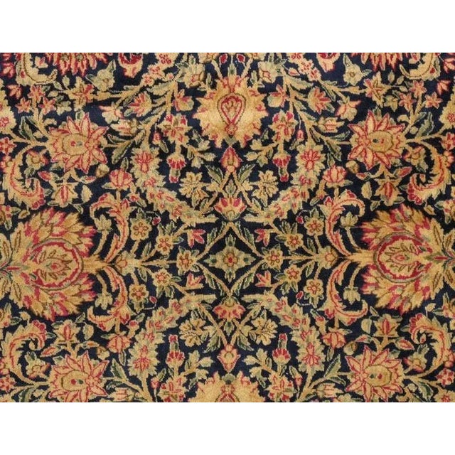 Antique Kerman Carpet, Persian Handmade Oriental Rug, Red and Blue, Allover For Sale In New York - Image 6 of 13