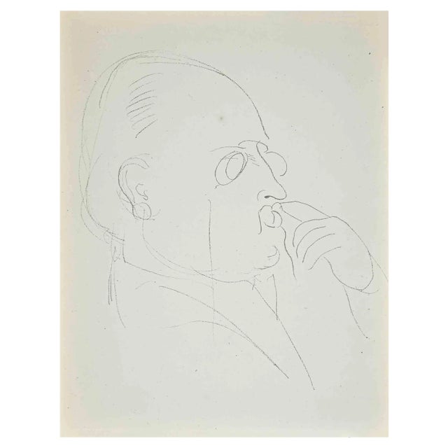 Raoul Dufy, Study for Self-Portrait, Original Lithograph, 1930s For Sale