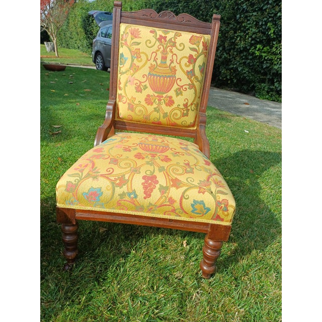 Walnut Armchairs with Silk Upholstery, 1830, Set of 2 For Sale - Image 12 of 16