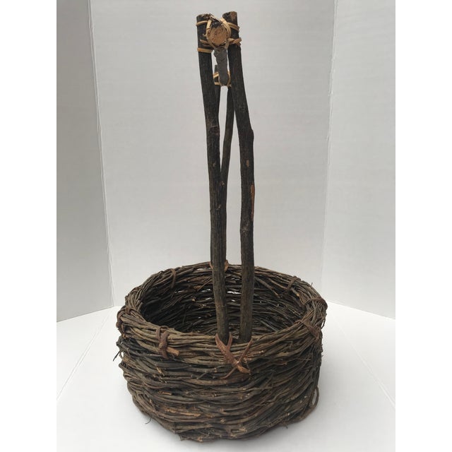 Handcrafted “Switch” Willow Branches Interwoven Basket Chairish