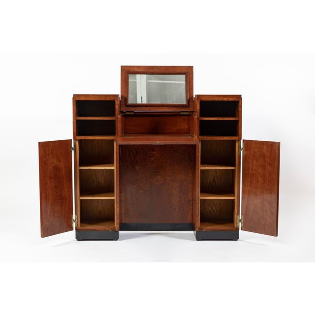 American Art Deco Birdseye Maple Vanity Cabinet or Dressing Table, Circa 1930 For Sale - Image 4 of 18