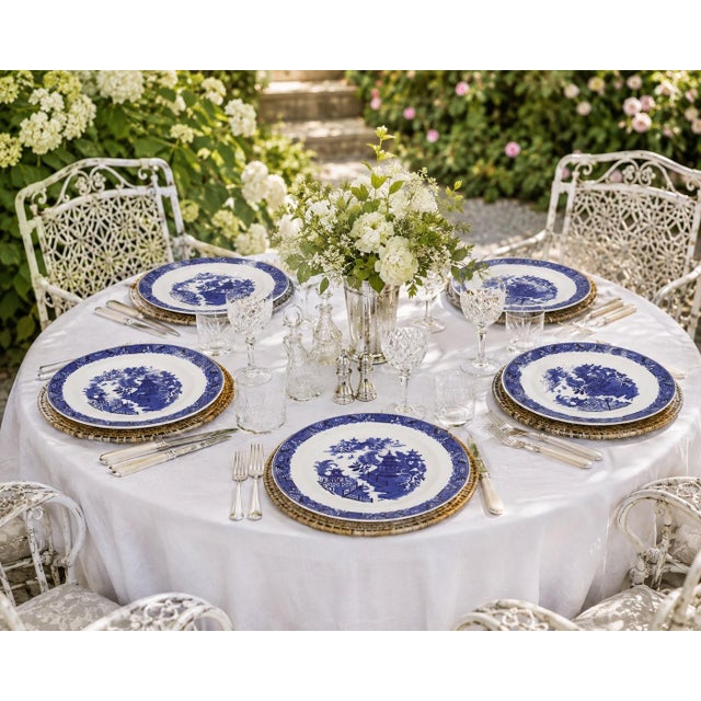 Early 20th CenturyWorcester Porcelain Willow Dinner Plates, Set of 6 For Sale In Los Angeles - Image 6 of 6