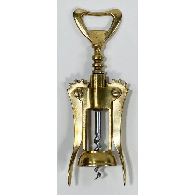 Vintage Italian brass corkscrew. Marked "ITALY" on handle. Nice patina.