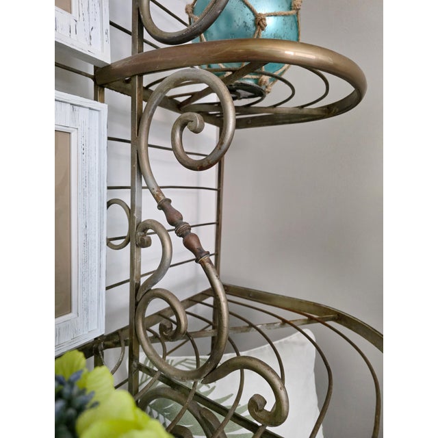 Metal Antique French Iron & Brass Boulangerie Baker’s Rack For Sale - Image 7 of 11