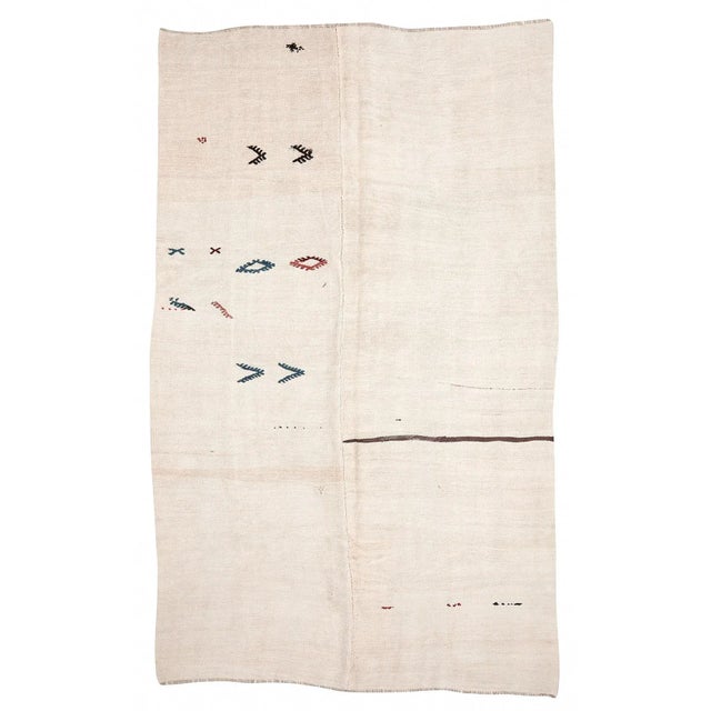 Textile Mid 20th Century Large Vintage Hemp Kilim Rug For Sale - Image 7 of 7