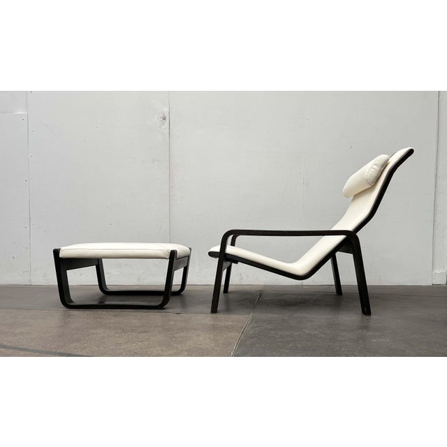 Set of Mid-Century Modern Pulkka Lounge Chair and Footstool by Ilmari Lappalainen for Asko, Finland, 1960s For Sale - Image 6 of 18