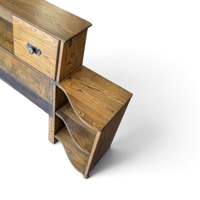 Vintage l.a. Period Furniture Headboard With Integrated Nightstands For Sale - Image 9 of 18