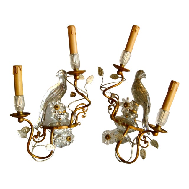 Maison Bagues Parrot Pair of Sconces For Sale