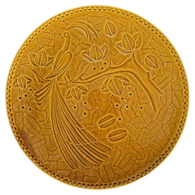Brown Ceramic Dish with Bird Decoration, France, 1960s For Sale - Image 12 of 12
