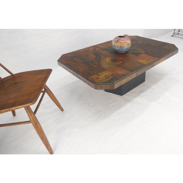 Mid-Century Modern Lava Tile 32x48 Compact Studio Made Mid Century Modern Coffee Table MINT For Sale - Image 3 of 12