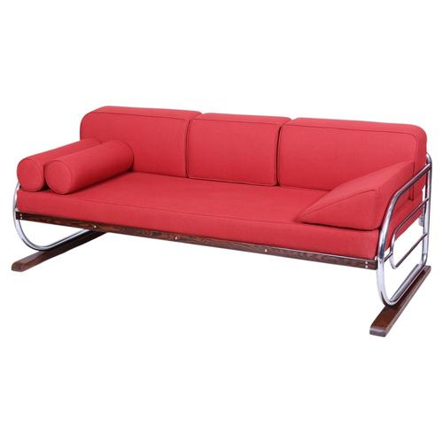 Bauhaus Sofa in Chrome-Plated Steel by Robert Slezák, Czech, 1930s For Sale - Image 16 of 16