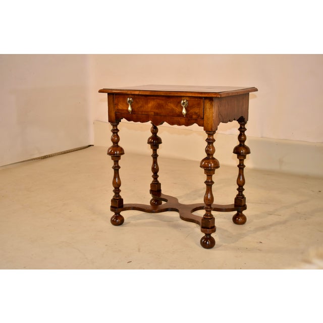 English 19th Century Burl Walnut Side Table For Sale - Image 3 of 11