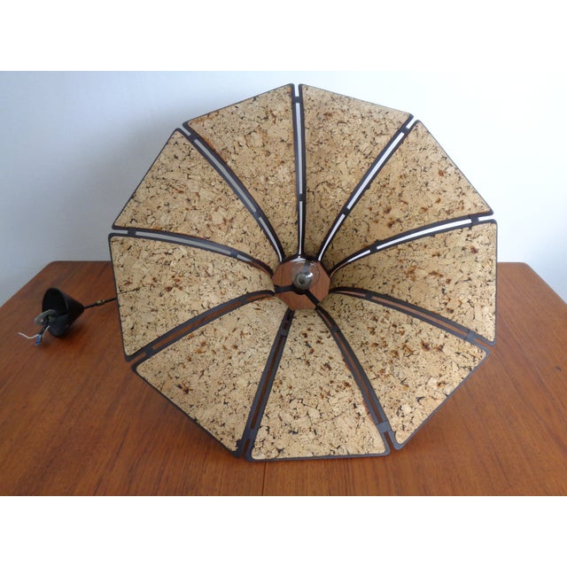 Cork & Metal Semi Pendant Lamp in the style of Ingo Maurer, Germany, 1970s For Sale - Image 16 of 18
