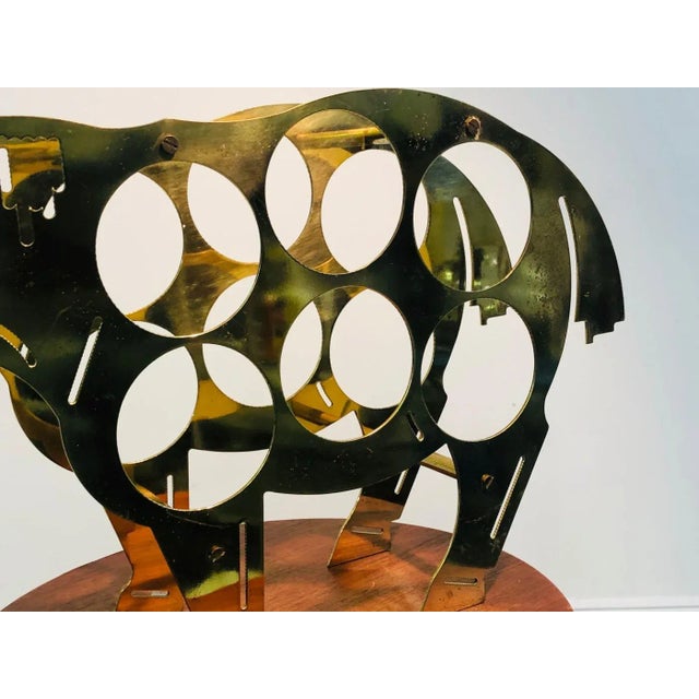 Mid 20th Century Italian Brass Horse Motif Wine Rack For Sale - Image 4 of 8